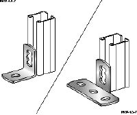 Base de calhas MQP-1-F Base de calhas galvanizada a quente (HDG) para fixar calhas a betão em aplicações de cargas ligeiras/médias
