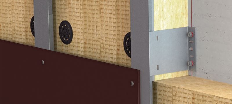 Braço de calha FOX V L Versátil braço de calha de parede para instalar subestruturas de fachadas com revestimento anti-chuva Aplicações 1
