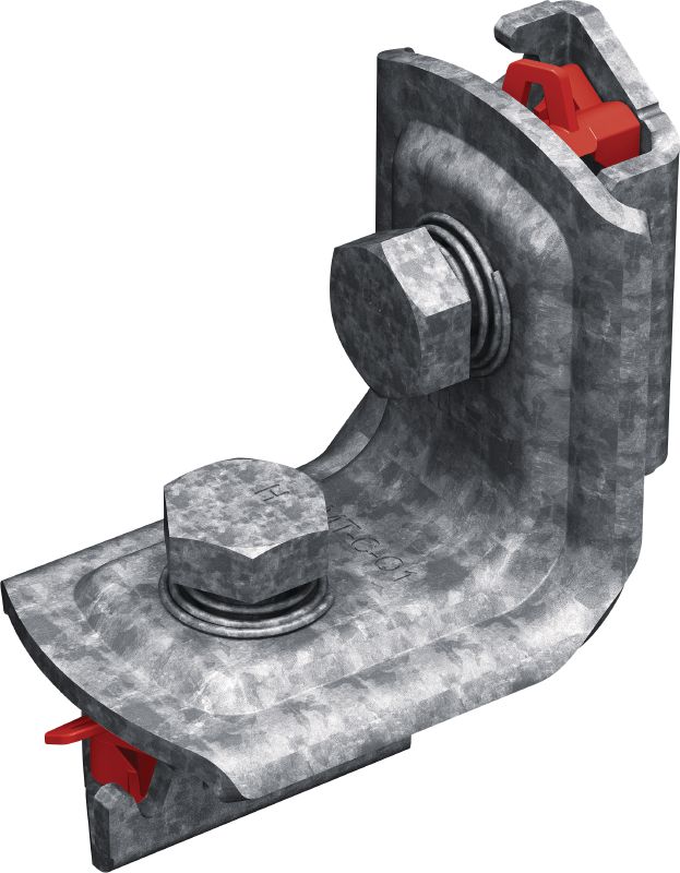 Ângulo de canto pré-montado MT-C-Q1 FL OC Suporte angular com porca e parafuso Fast-Lock pré-montados para montar estruturas ligeiras de calhas de instalação, indicado para espaços exteriores com baixo teor de poluição